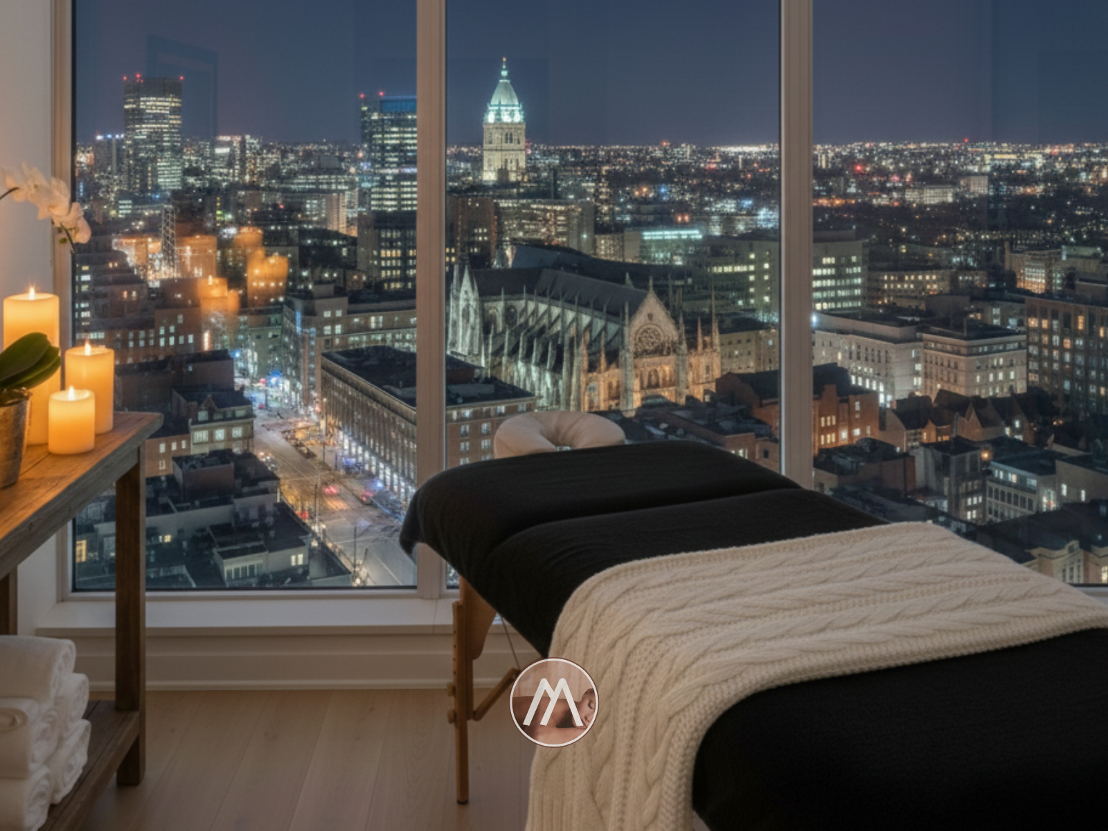 Licensed massage therapist delivering mobile table massage in Hamilton, ON